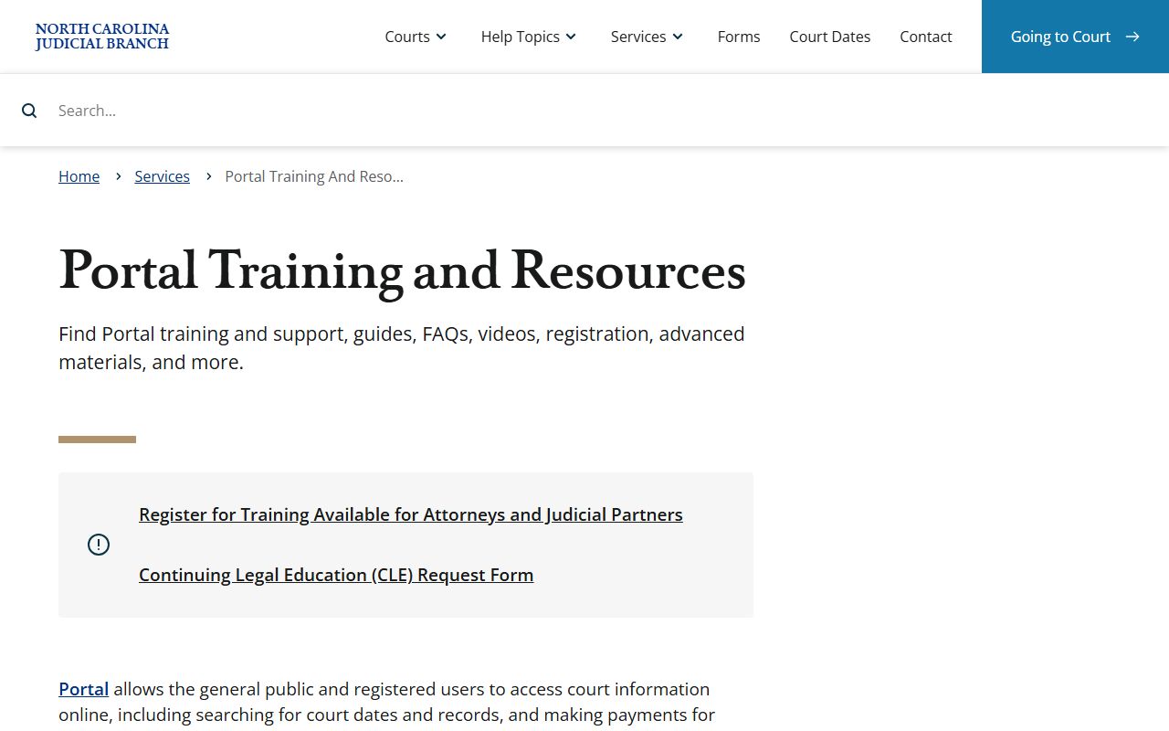 Guilford County court dockets eCourts portal training resources