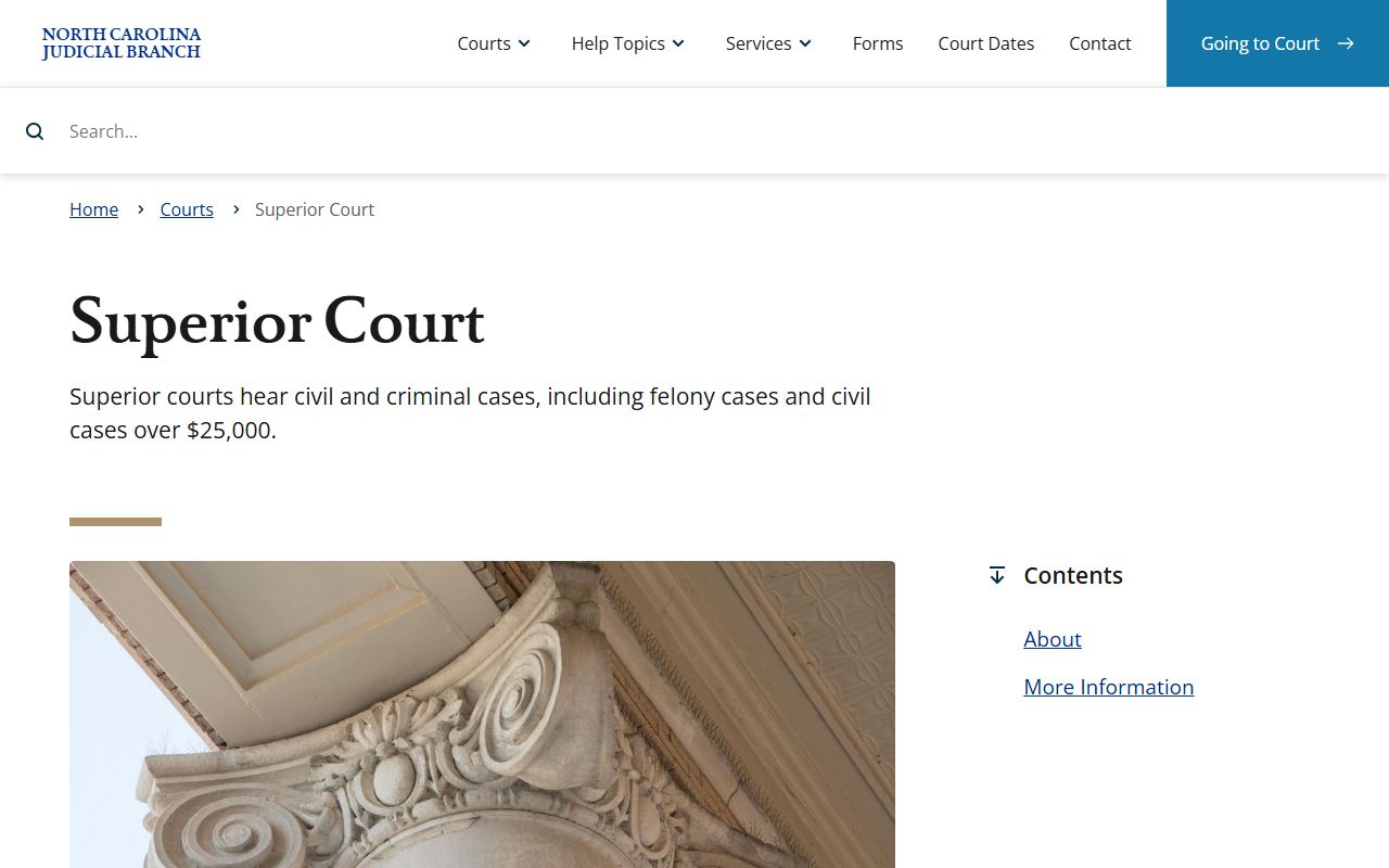 Guilford County criminal court records Superior Court jurisdiction page