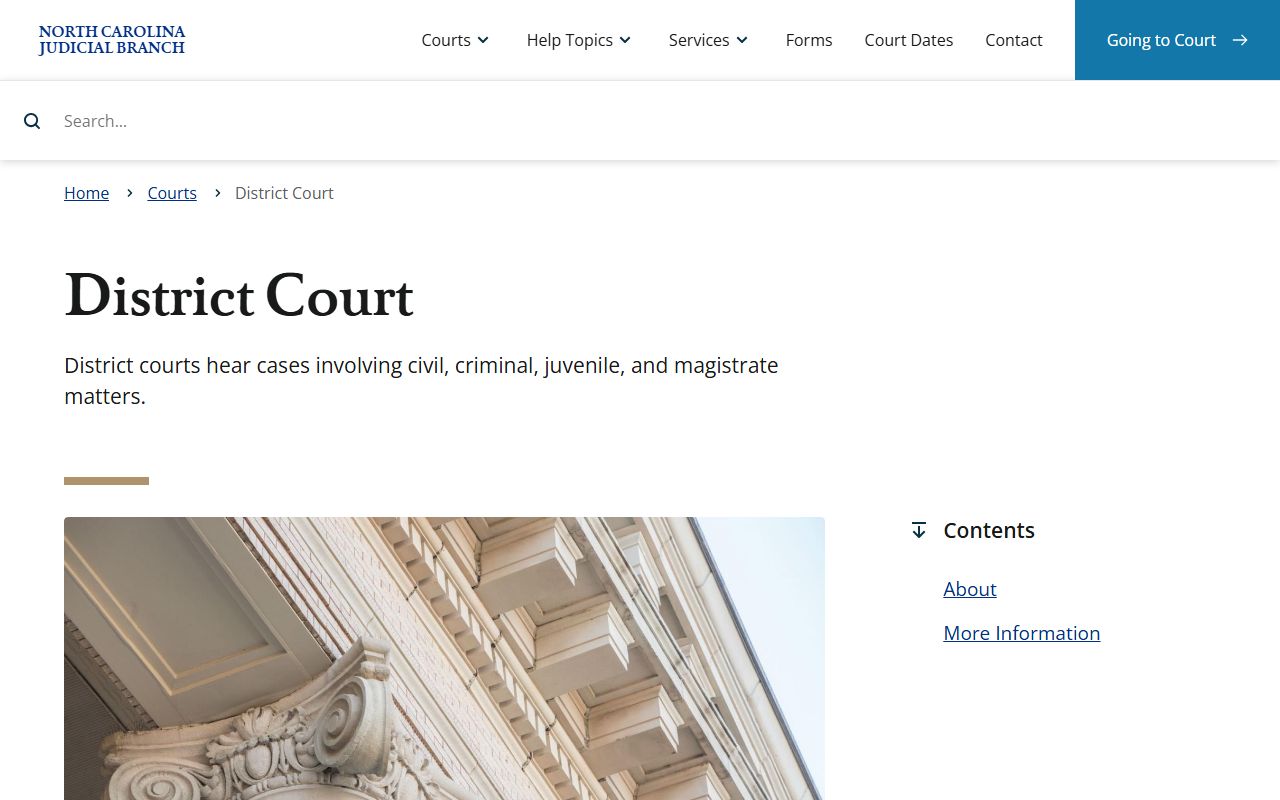 Guilford County District Court records statewide District Court jurisdiction