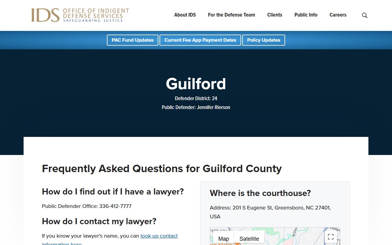Guilford County District Court records Public Defender district