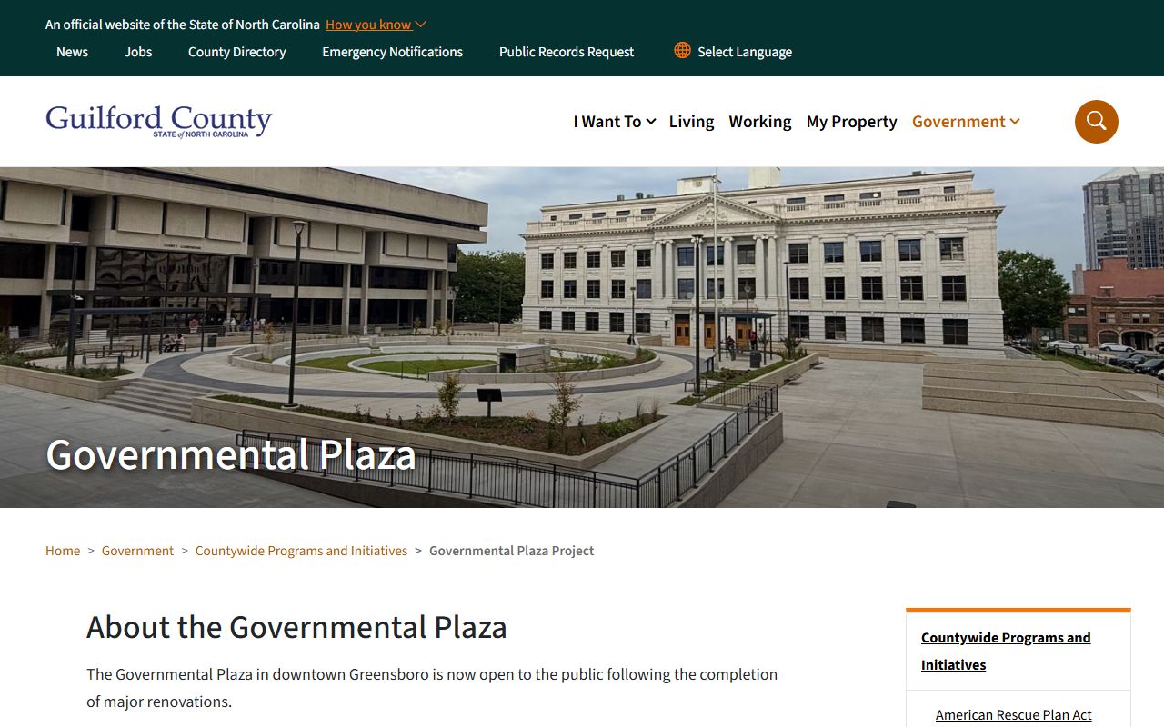 Guilford County Court records Governmental Plaza courthouse access