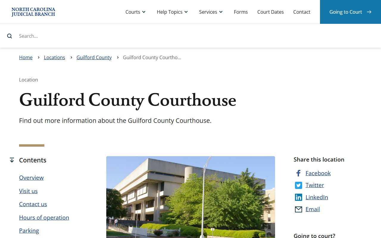 Guilford County Court records Greensboro courthouse page
